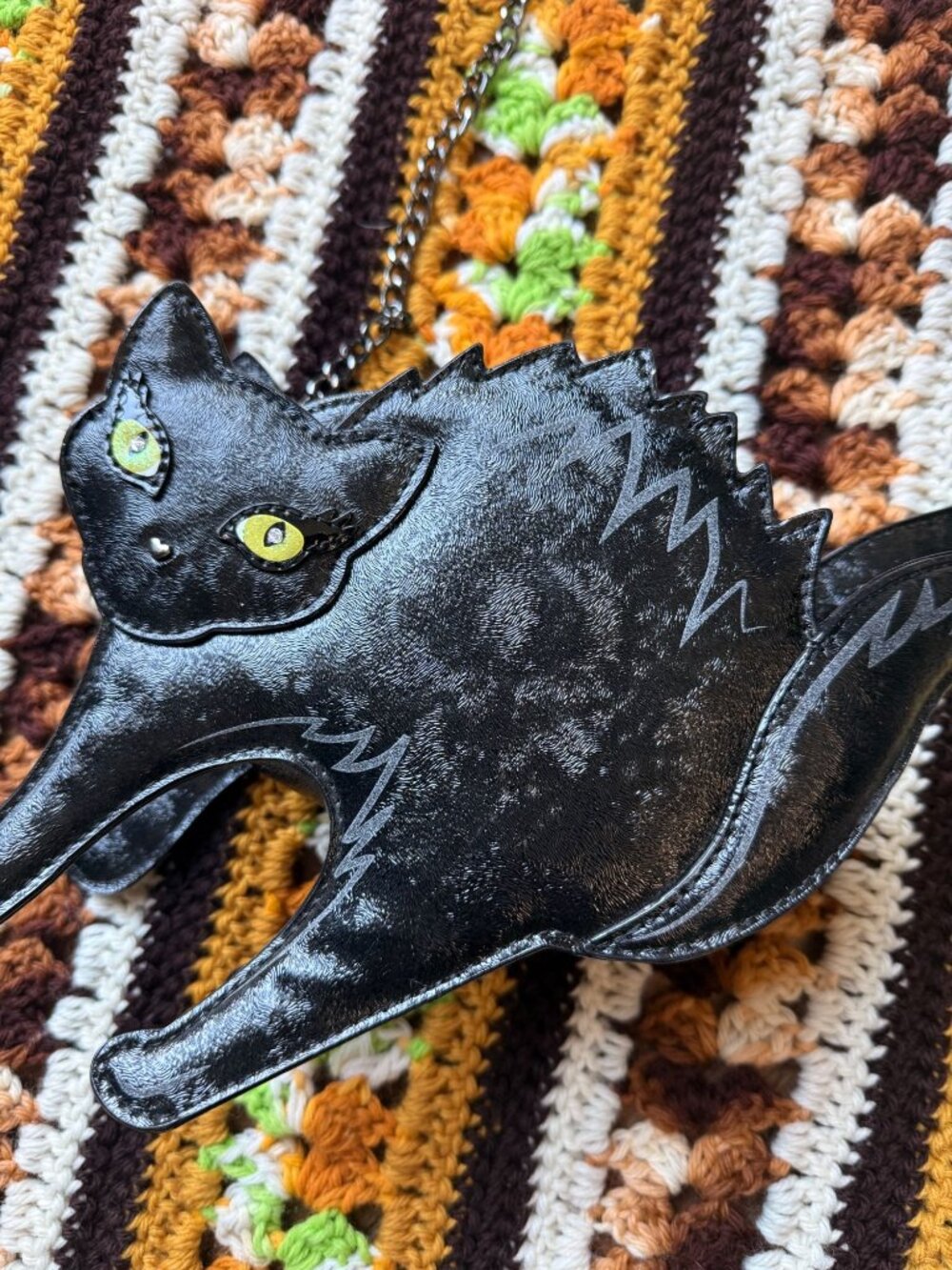 Betsey Johnson Halloween Scaredy Cat Black Crossbody Shoulder Purse